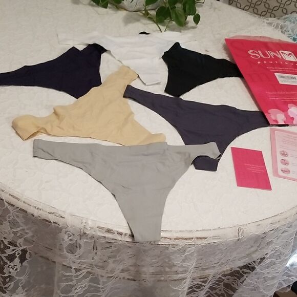 Seamless Thongs for Women No Show Thongs Nylon Stretch Thong Panti - Picture 6 of 16